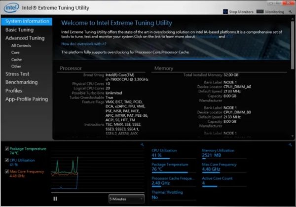 Intel Extreme Tuning Utility截图1