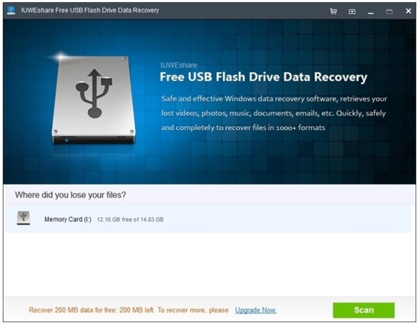 IUWEshare Free USB Flash Drive Data Recovery截图2